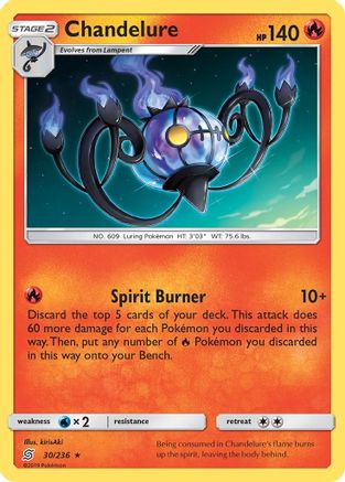 Chandelure (030/236) - SUM  - Holo Rare - Reverse Holofoil