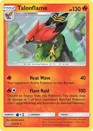 Talonflame (032) - SUM  - Rare - Reverse Holofoil