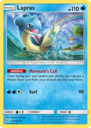 Lapras (036/236) - SUM  - Uncommon - Reverse Holofoil