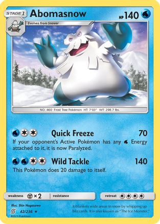 Abomasnow (042) - SUM  - Rare - Reverse Holofoil