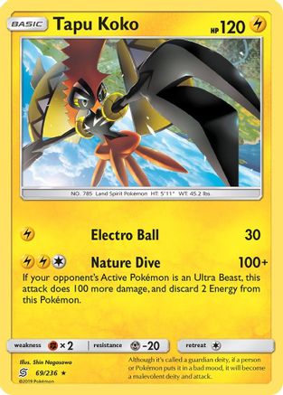Tapu Koko (069) - SUM  - Holo Rare - Reverse Holofoil