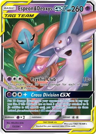 Espeon & Deoxys GX (072/236) - SUM  - Ultra Rare - Holofoil