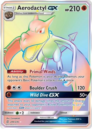 Aerodactyl GX (Secret) (244) - SUM  - Secret Rare - Holofoil