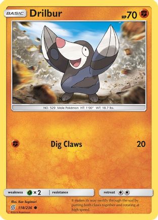 Drilbur (118) - SUM  - Common - Reverse Holofoil
