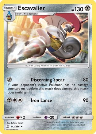 Escavalier (142) - SUM  - Rare - Reverse Holofoil