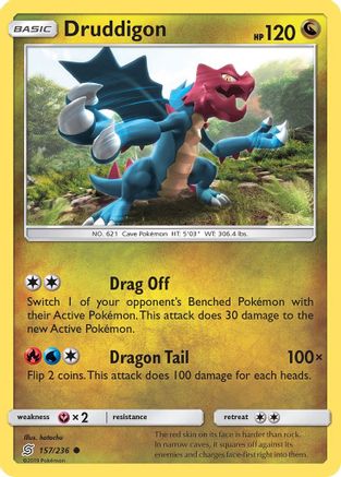 Druddigon (157/236) - SUM  - Common - Reverse Holofoil