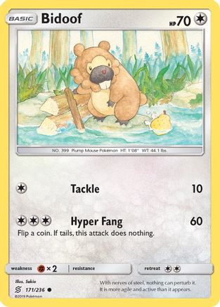 Bidoof (171/236) - SUM  - Common - Reverse Holofoil