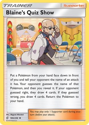 Blaine's Quiz Show (186/236) - SUM  - Uncommon - Reverse Holofoil