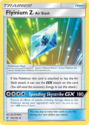 Flyinium Z: Air Slash (195) - SUM  - Uncommon - Reverse Holofoil