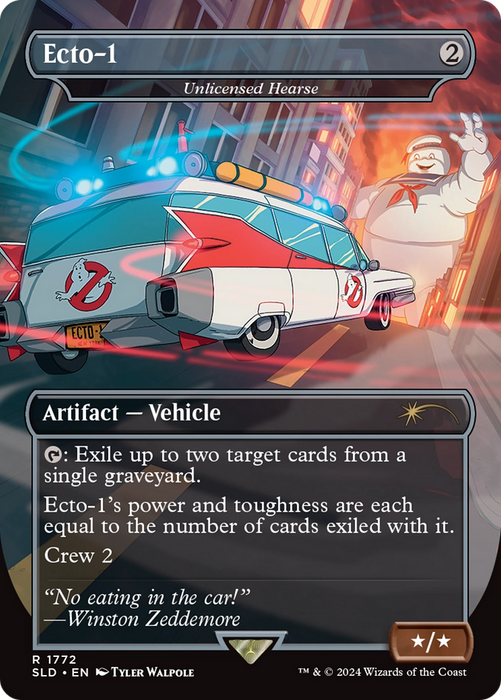 Unlicensed Hearse (SLD-1772) - rare / Ecto-1 (Borderless) - Foil