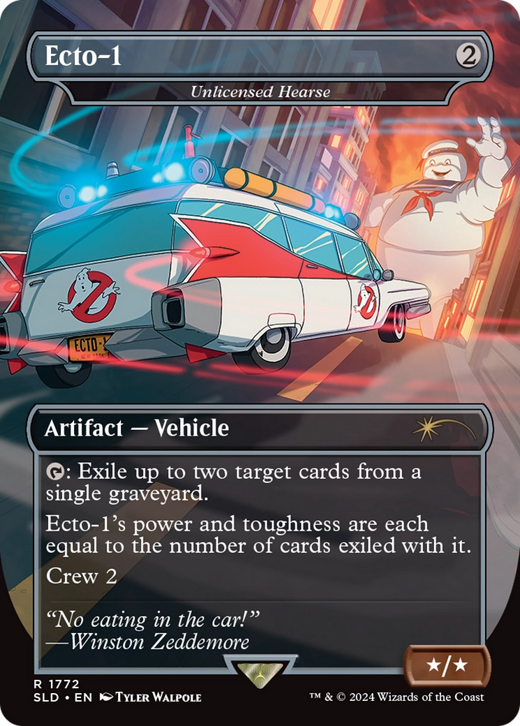 Unlicensed Hearse (SLD-1772) - rare / Ecto-1 (Borderless)