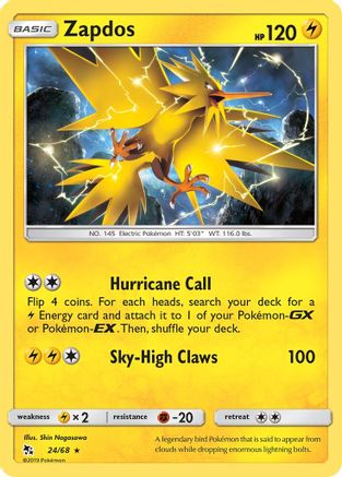 Zapdos (024/68) - HF  - Holo Rare - Holofoil