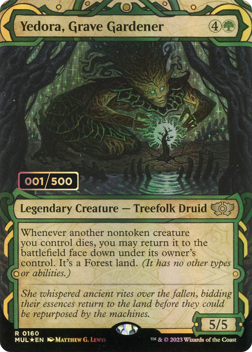 Yedora, Grave Gardener (MUL-160Z) - rare: (Showcase) (Borderless) - Foil