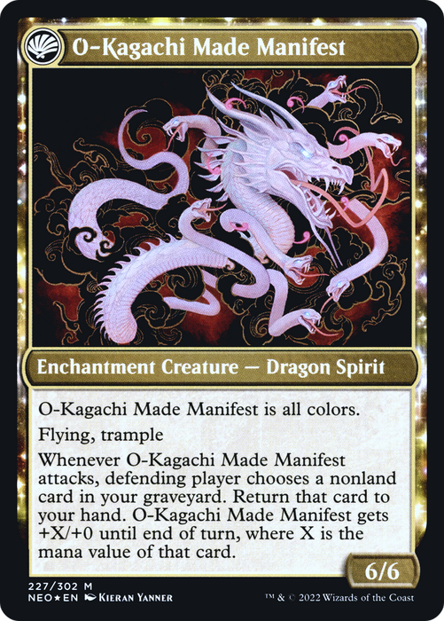 The Kami War // O-Kagachi Made Manifest (PRE-227S) - mythic: (fandfc, enchantment) - Foil