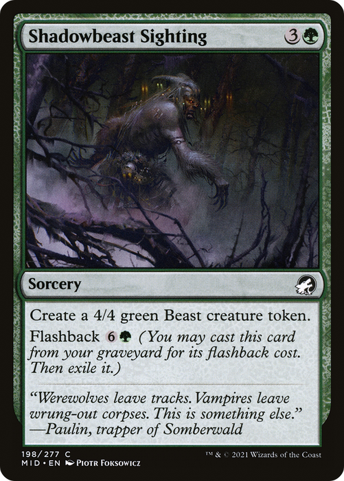 Shadowbeast Sighting (MID-198) - common - Foil