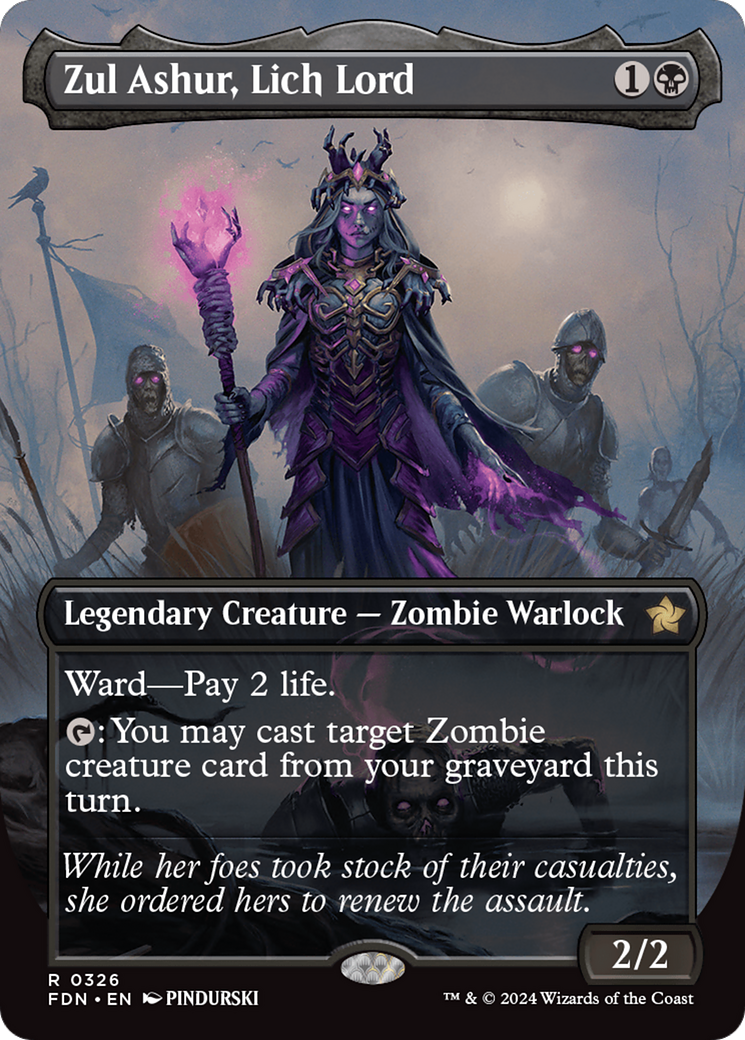 Zul Ashur, Lich Lord (FDN-326) - rare (Borderless) - Foil
