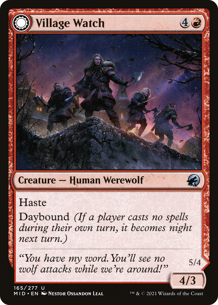 Village Watch // Village Reavers (MID-165) - uncommon: (Double Faced Transform)