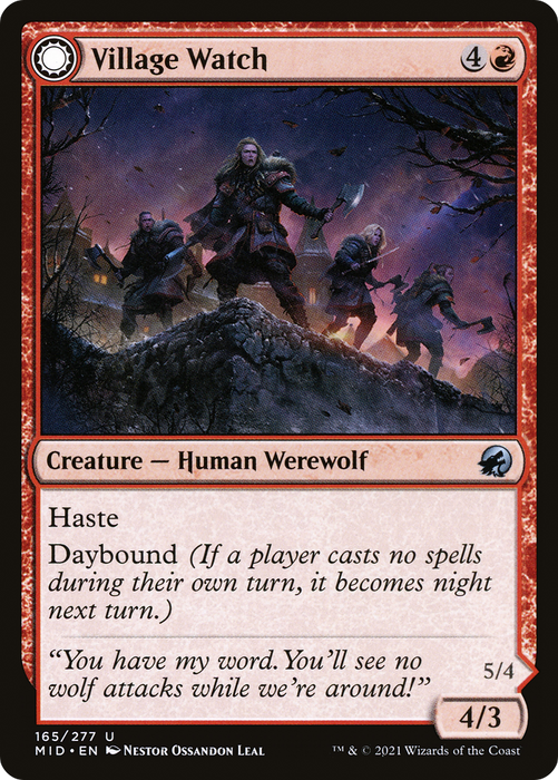 Village Watch // Village Reavers (MID-165) - uncommon: (Double Faced Transform) - Foil