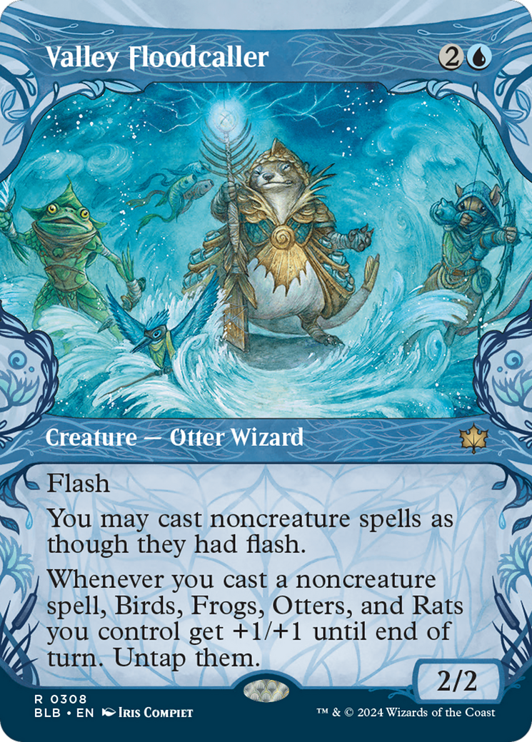 Valley Floodcaller (BLB-308) - rare: (Showcase) (Borderless) - Foil