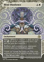 Blind Obedience (WOT-001) - rare: (Showcase) (Borderless) - Foil