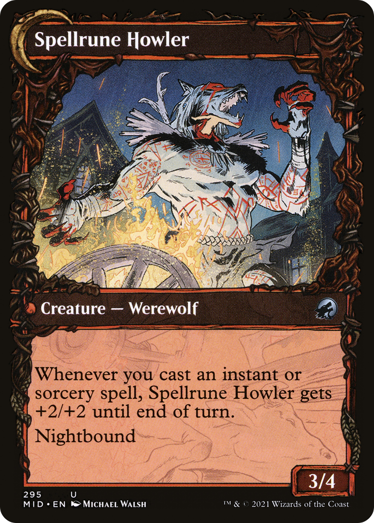 Spellrune Painter // Spellrune Howler (MID-295) - uncommon: (Showcase, Double Faced Transform) - Foil