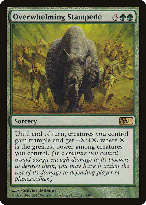 Overwhelming Stampede (M11-189) - rare - Foil