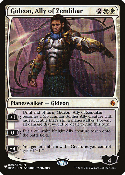Gideon, Ally of Zendikar (LIST-BFZ-29) - mythic