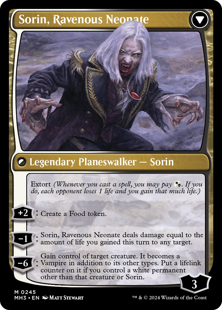 Sorin of House Markov // Sorin, Ravenous Neonate (MH3-245) - mythic