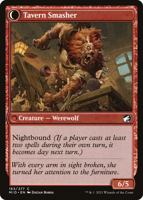 Tavern Ruffian // Tavern Smasher (MID-163) - common: (Double Faced Transform)