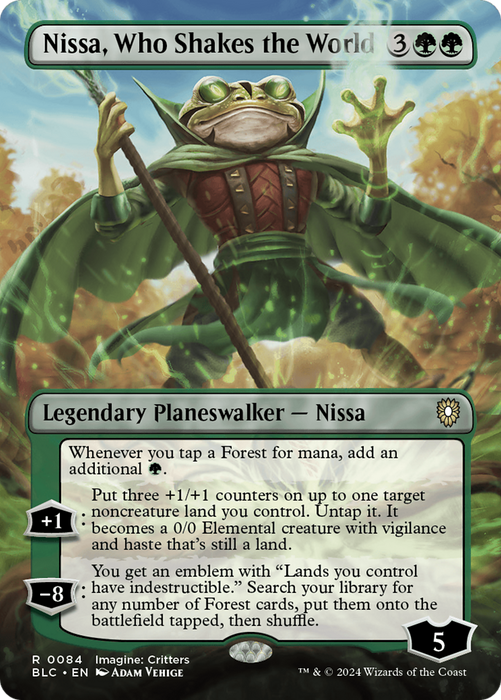Nissa, Who Shakes the World (BLC-084) - rare (Borderless) - Foil