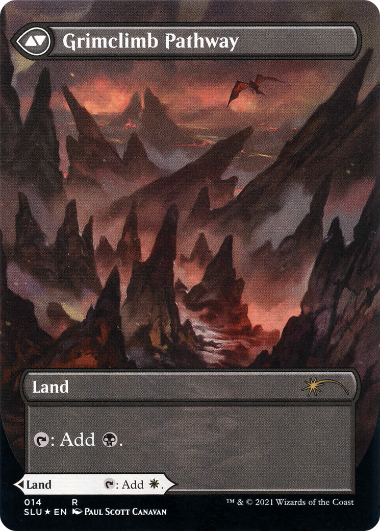 Brightclimb Pathway // Grimclimb Pathway (SLU-014) - rare: (Showcase) (Borderless) - Foil