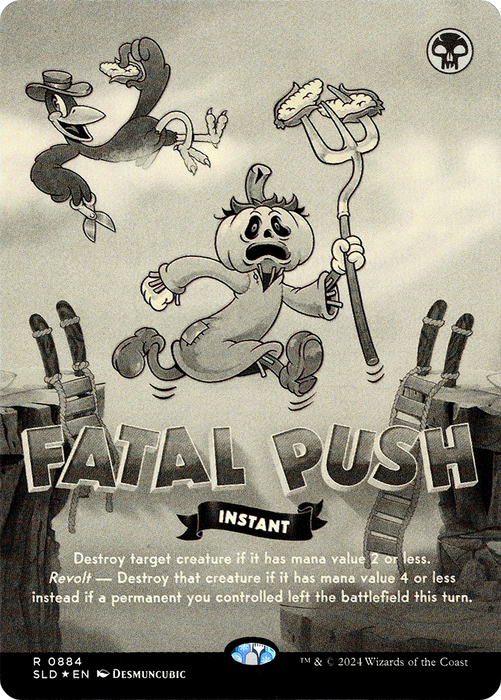 Fatal Push (0884) (Black & White Foil) (SLD-884) - rare - Foil