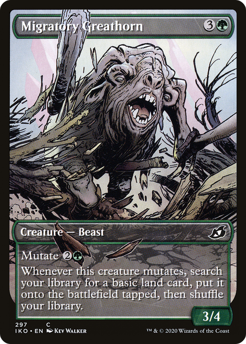Migratory Greathorn (IKO-297) - common: (Showcase) - Foil