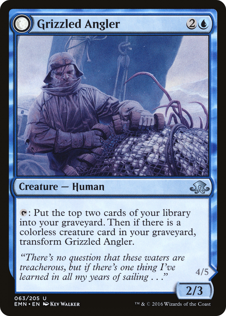 Grizzled Angler // Grisly Anglerfish (EMN-063) - uncommon: (mooneldrazidfc)