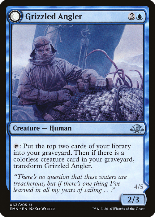 Grizzled Angler // Grisly Anglerfish (EMN-063) - uncommon: (mooneldrazidfc)