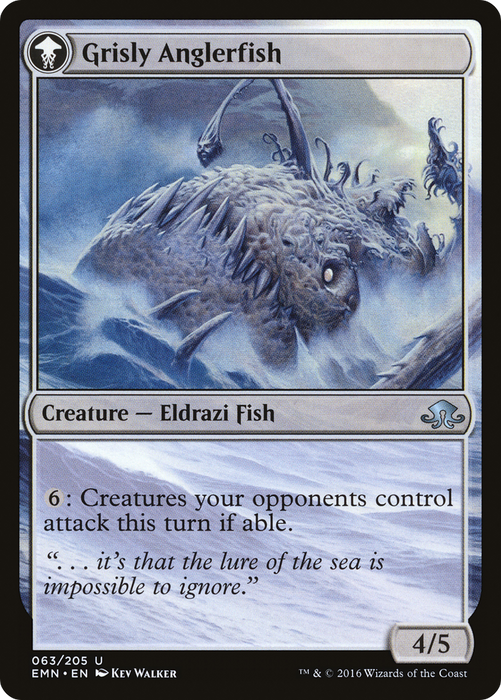 Grizzled Angler // Grisly Anglerfish (EMN-063) - uncommon: (mooneldrazidfc) - Foil