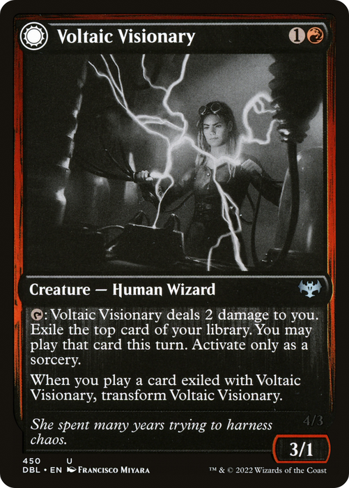 Voltaic Visionary // Volt-Charged Berserker (DBL-450) - uncommon: (Double Faced Transform) - Foil