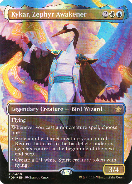 Kykar, Zephyr Awakener (FDN-409) - rare (Borderless) - Foil