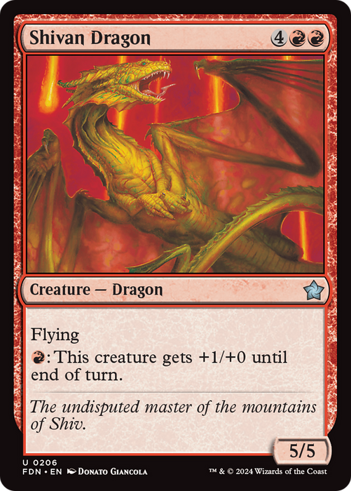 Shivan Dragon (FDN-206) - uncommon - Foil