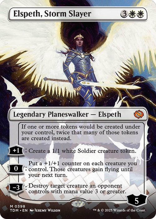 Elspeth, Storm Slayer (TDM-398) - mythic (Borderless) - Foil