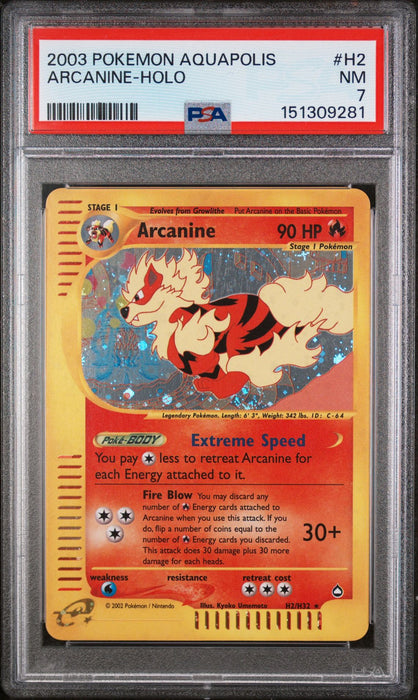 Arcanine (H2/H32) - A  - Holo Rare - Holofoil - PSA 7