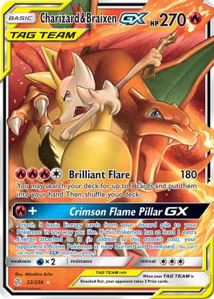 Charizard & Braixen GX (022/236) - SCE  - Ultra Rare - Holofoil