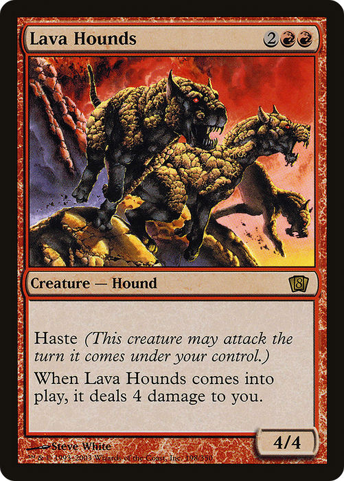 Lava Hounds (8ED-198★) - rare - Foil