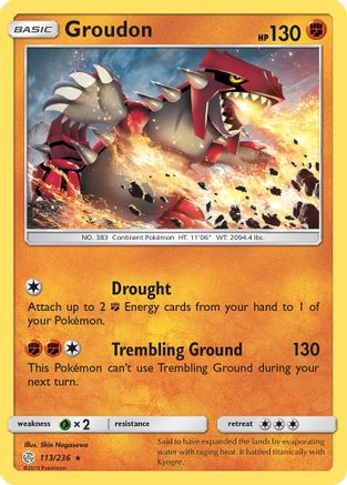 Groudon (113/236) - SCE  - Rare - Reverse Holofoil