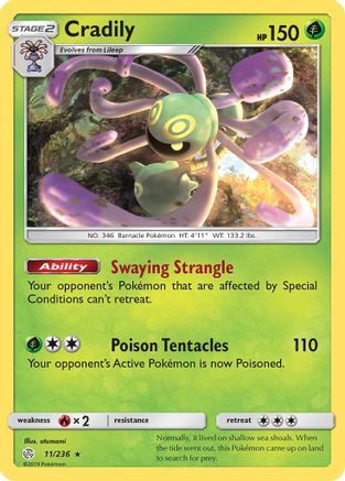 Cradily (011/236) - SCE  - Rare - Reverse Holofoil