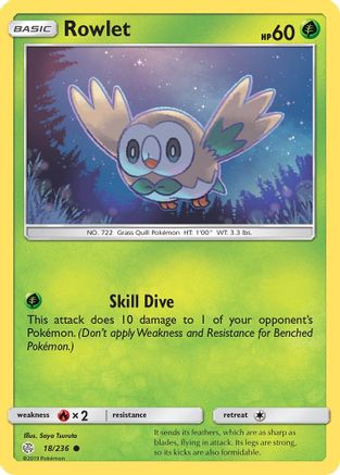 Rowlet (018/236) - SCE  - Common - Reverse Holofoil