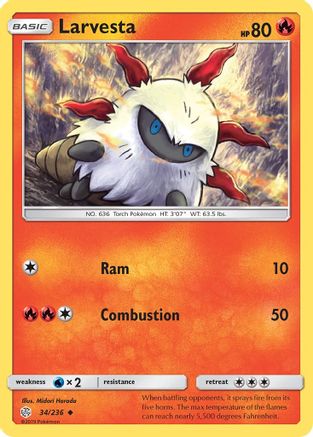 Larvesta (034/236) - SCE  - Uncommon - Reverse Holofoil