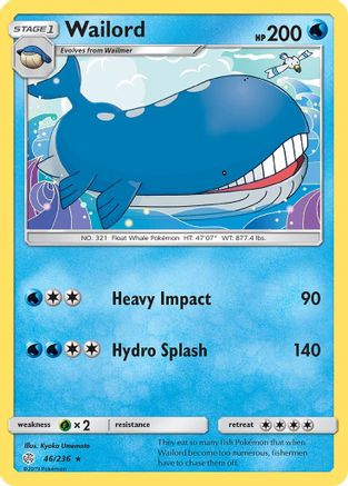 Wailord (046/236) - SCE  - Rare - Reverse Holofoil