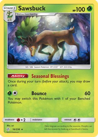 Sawsbuck (016/236) - SCE  - Holo Rare - Reverse Holofoil