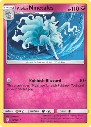 Alolan Ninetales (145/236) - SCE  - Holo Rare - Reverse Holofoil